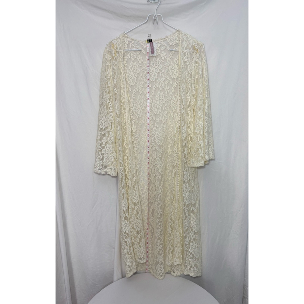 Women's Ivory Lace Cardigan Size L